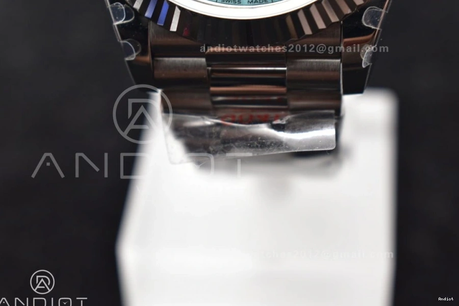 on Blue Dial V2 A3255 Arabic President Steel Markers Bracelet Iced GMF 904L DayDate SS 40 0511